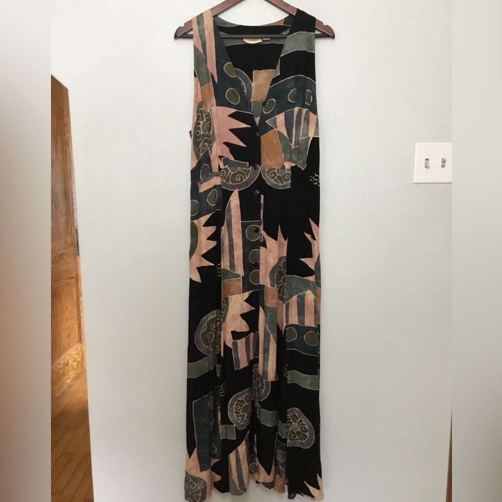Serendipity Maui Abstract Maxi Slit Dress